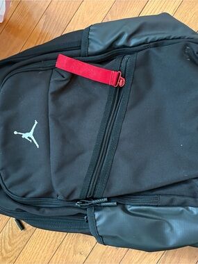 Jordan Black Backpack with Red Pull Tab